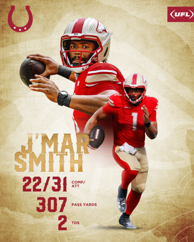 J'Mar Smith's statistics:
22/31 passing
307 yards
2 tds