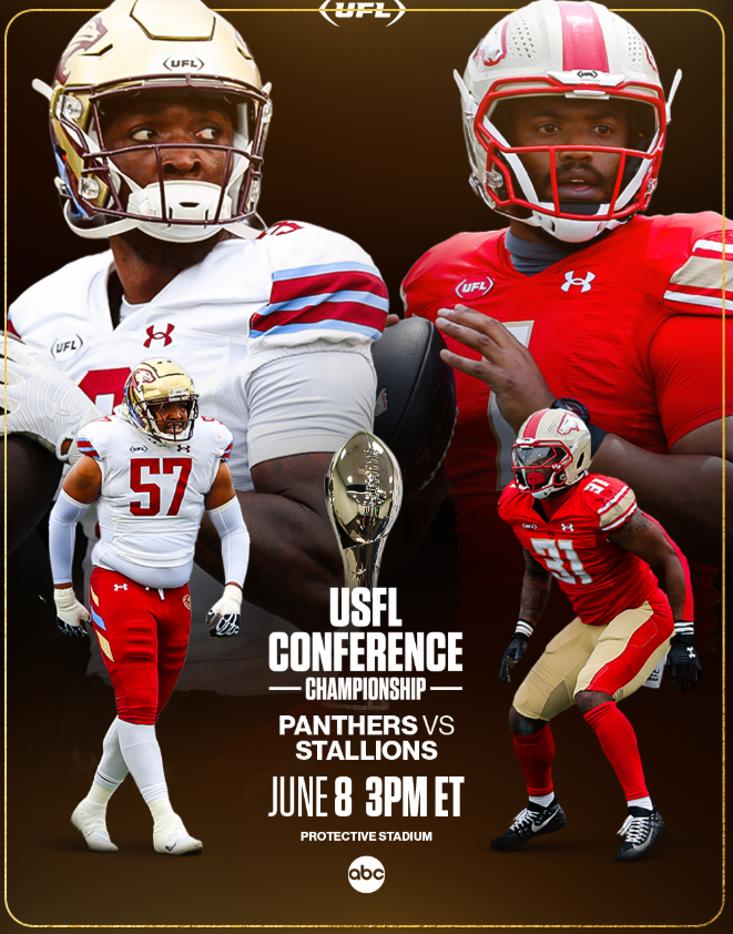 A Birmingham Stallions vs Michigan Panthers game poster.